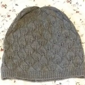 Charcoal gray loose fit soft knit beanie hat